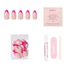 Load image into Gallery viewer, Raspberry Sorbet Press-On Nails | French Tip | Short Almond