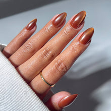 Load image into Gallery viewer, Sicilian Sun Press-On Nails | Brown Velvet Short Almond