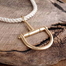 Load image into Gallery viewer, Horse Bit Pendant Statement Rope Necklace – Stable Gate