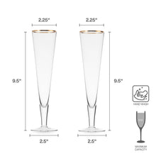 Load image into Gallery viewer, Mikasa Toasting Flutes Trumpet Gld S2 Brown Bx Pkg