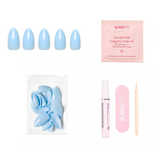 Load image into Gallery viewer, Soft Blue Press-On Nails | Short Almond Solid Nail