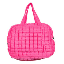 Load image into Gallery viewer, Hot Pink Quilted Duffel Weekender Bag