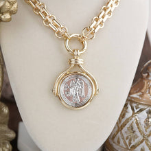 Load image into Gallery viewer, Gilded Keepsake – Interchangeable Statement Angel Coin Pendant Necklace