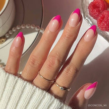 Load image into Gallery viewer, Raspberry Sorbet Press-On Nails | French Tip | Short Almond
