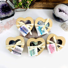 Load image into Gallery viewer, Crystal Healing Prosperity Set of Stones in Heart Shaped Box