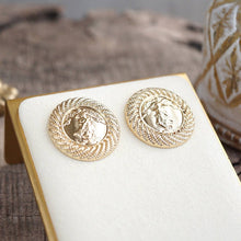Load image into Gallery viewer, Rope & Relic – Classic Coin Stud Earrings in Gold or Silver