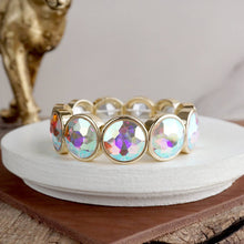 Load image into Gallery viewer, Crystal Stretch Bracelet – Gold Silver AB - Light Catcher