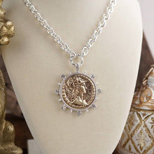 Load image into Gallery viewer, Radiant Relic – Coin Medallion Necklace with Crystal Halo
