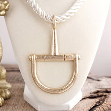 Load image into Gallery viewer, Horse Bit Pendant Statement Rope Necklace – Stable Gate
