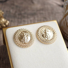Load image into Gallery viewer, Rope & Relic – Classic Coin Stud Earrings in Gold or Silver