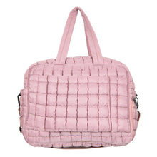 Load image into Gallery viewer, Mauve Quilted Duffel Weekender Bag for Women