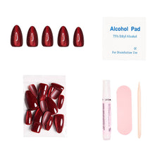 Load image into Gallery viewer, Ruby Slipper Press-On Nails | Short Almond Sparkle Red