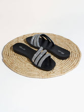 Load image into Gallery viewer, Mia Rhinestone Square Toe Triple-Strap Lightweight Sandal