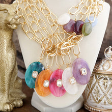 Load image into Gallery viewer, Prism Drift – Marbled Acrylic Stone Lariat Necklace