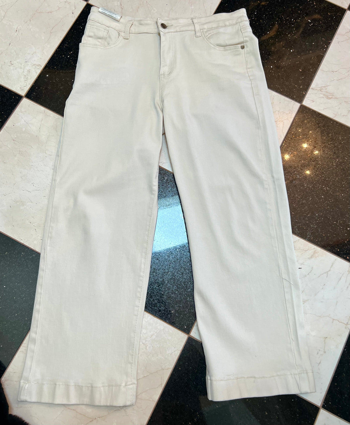 Cafe Stretch Twill Wide Leg Denim