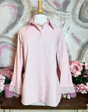 Load image into Gallery viewer, Pink Stripe Button Down w/Rhinestone Cuff
