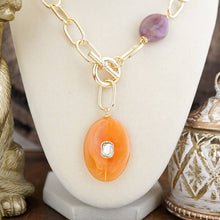 Load image into Gallery viewer, Prism Drift – Marbled Acrylic Stone Lariat Necklace