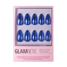 Load image into Gallery viewer, Blue Steel Press-On Nails | Short Almond Metallic Blue