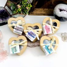Load image into Gallery viewer, Crystal Healing Prosperity Set of Stones in Heart Shaped Box