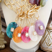 Load image into Gallery viewer, Prism Drift – Marbled Acrylic Stone Lariat Necklace