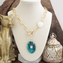 Load image into Gallery viewer, Prism Drift – Marbled Acrylic Stone Lariat Necklace