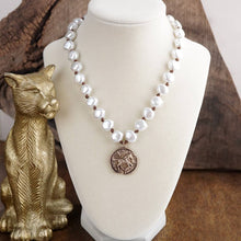 Load image into Gallery viewer, Trail Song – Pearl Horse Coin Necklace