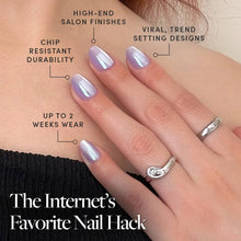 Load image into Gallery viewer, Mermaid's Tail Press-On Nails | Short Oval Purple Iridiscent