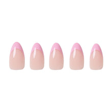 Load image into Gallery viewer, Pink Macaron Press-On Nails | Pink French Tip | Short Almond