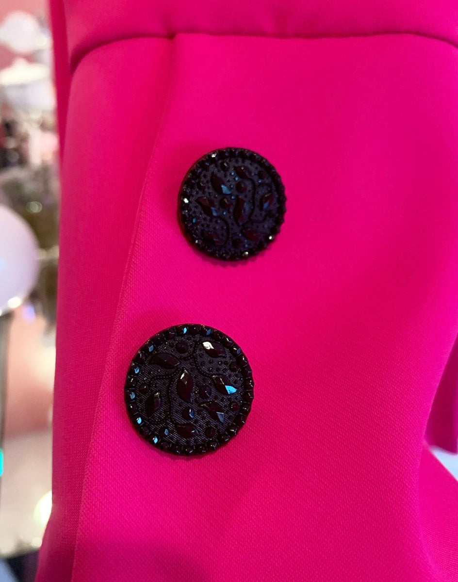 Hot Pink Accordion Jacket Sash&Bow