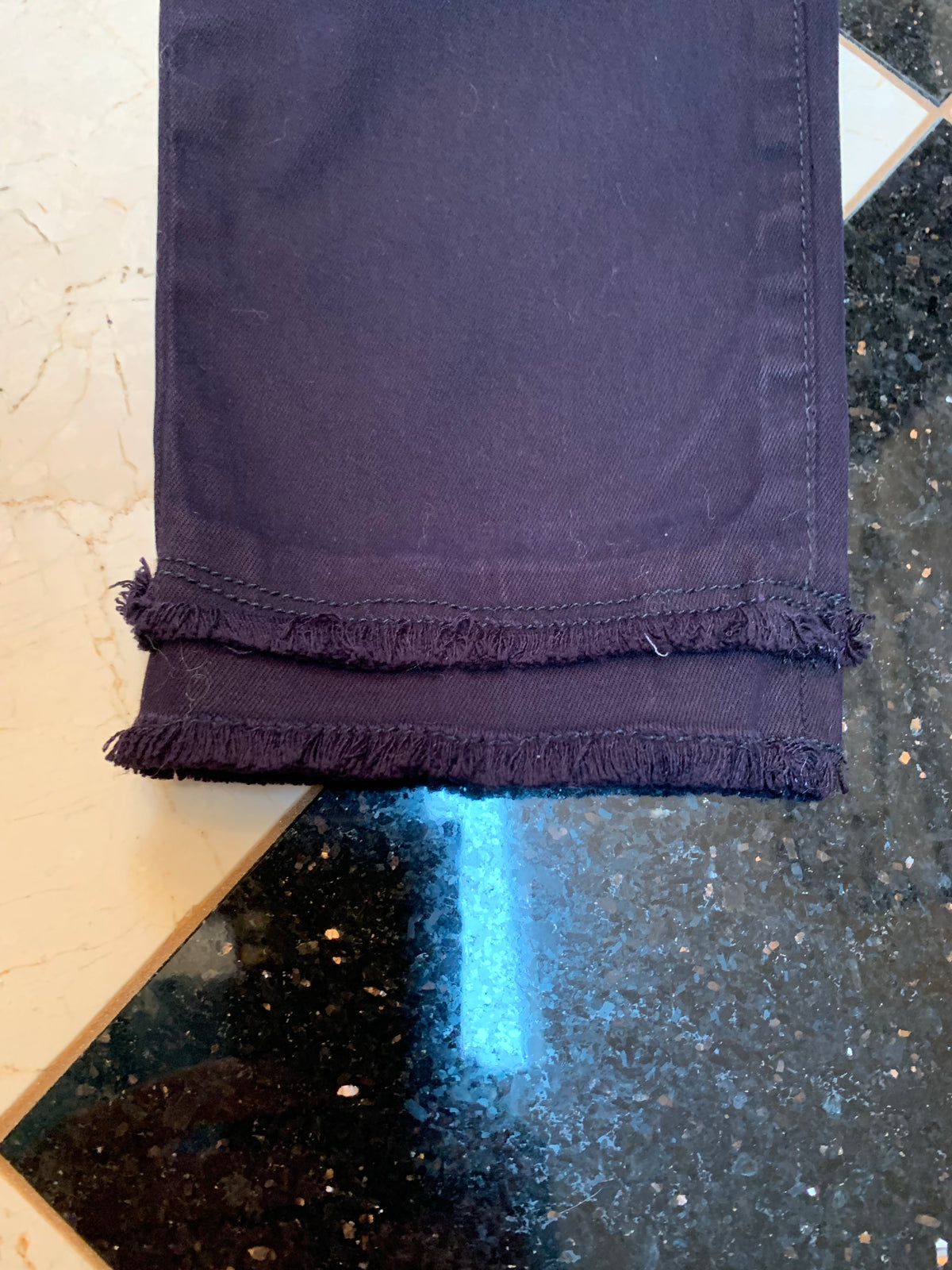 Midnight Navy Frayed Denim