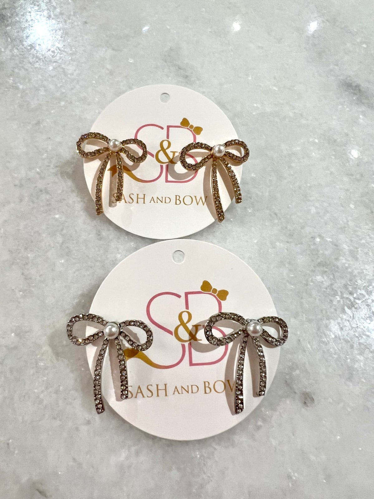 Rhinestone Bow Earring