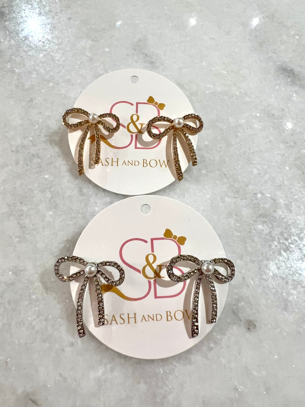 Rhinestone Bow Earring