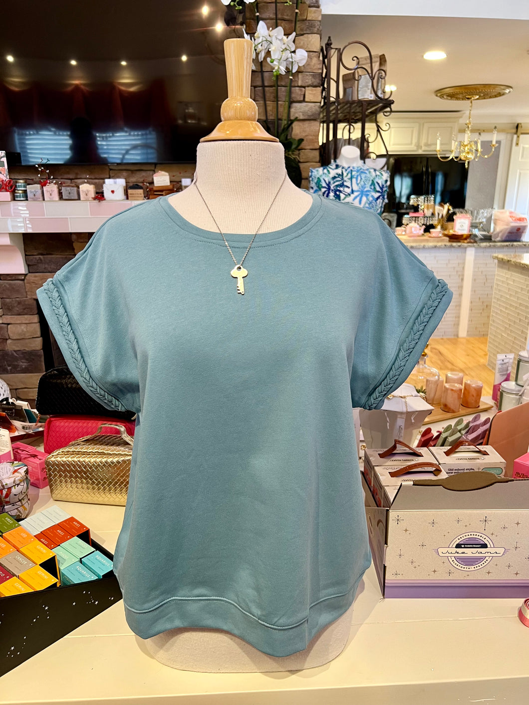 Dusty Blue French Terry Top