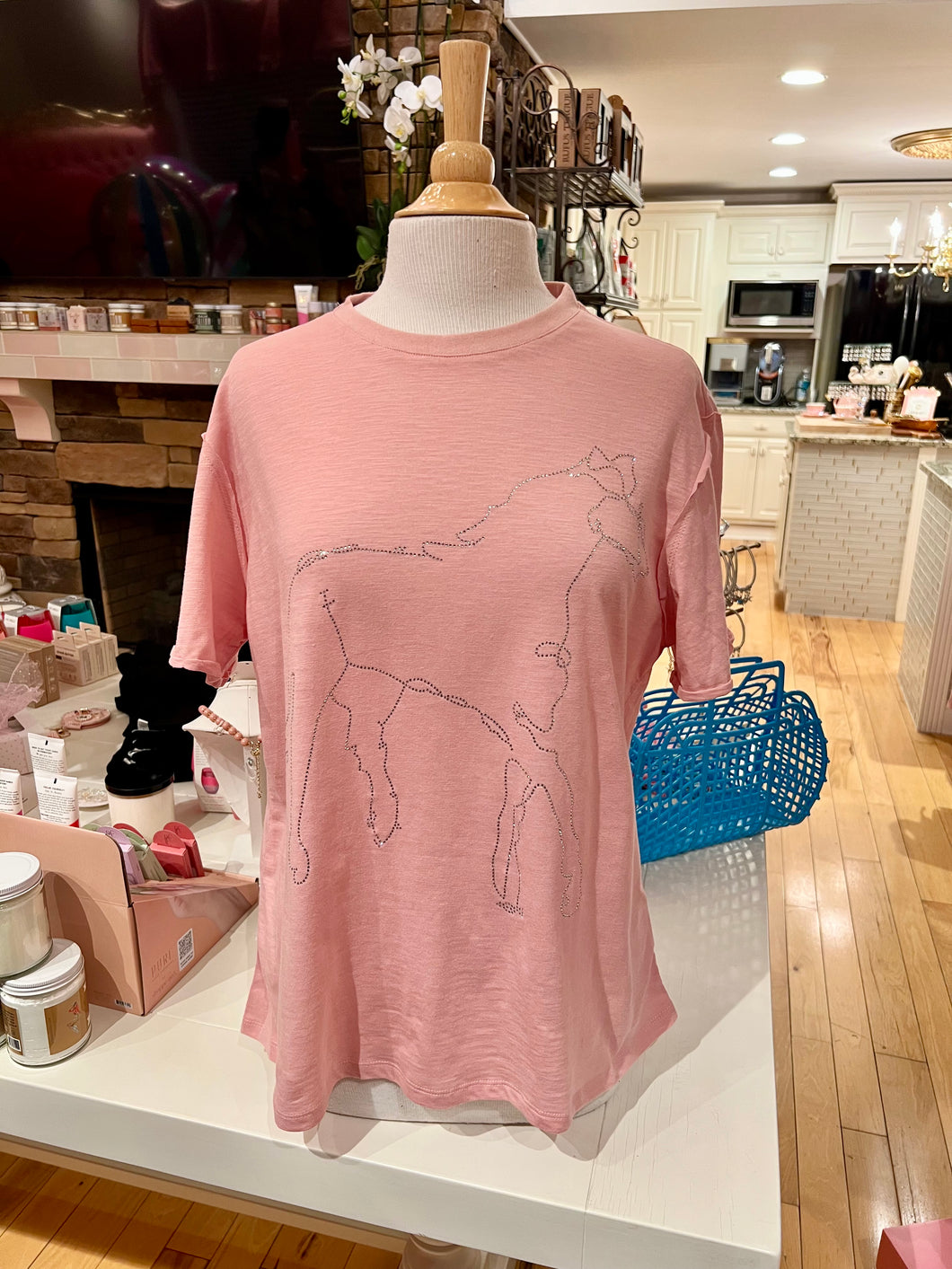 Pink Horse Rhinestone T-Shirt