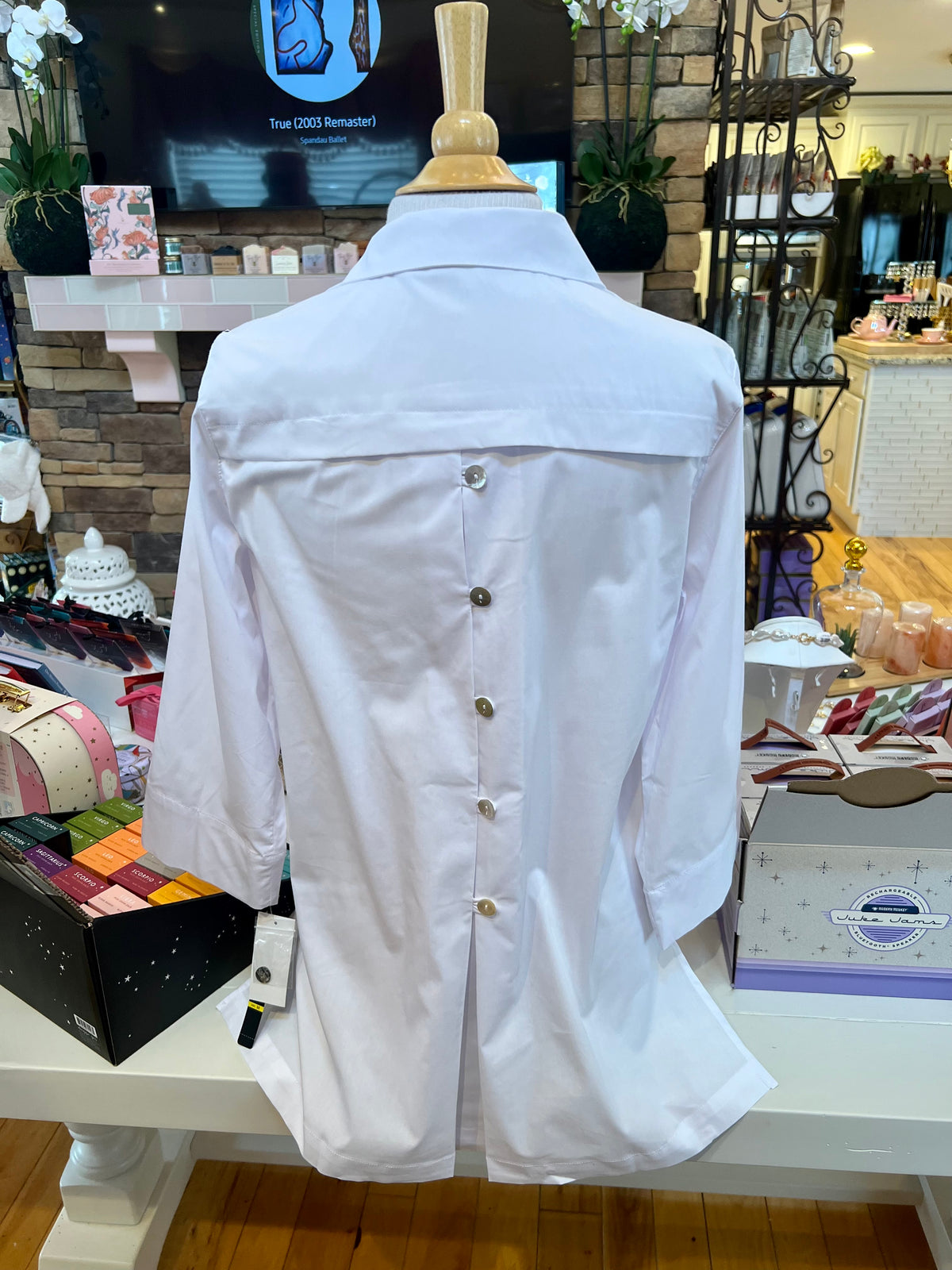 White Button Back Shirt