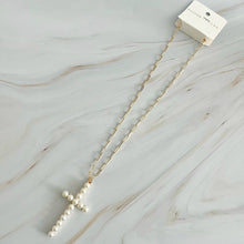 Load image into Gallery viewer, Pearl Cross Necklace
