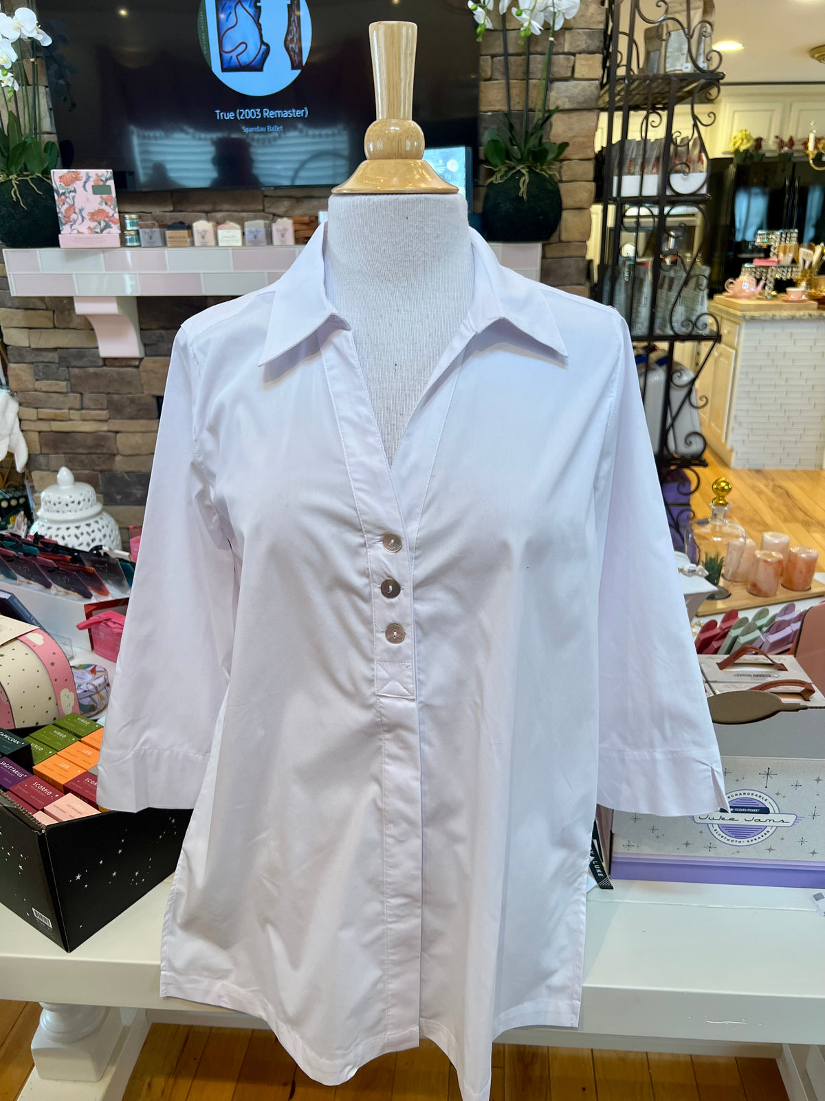 White Button Back Shirt