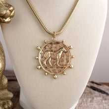 Load image into Gallery viewer, Western Horse Pendant Necklace - Gold Silver – Prairie Medallion
