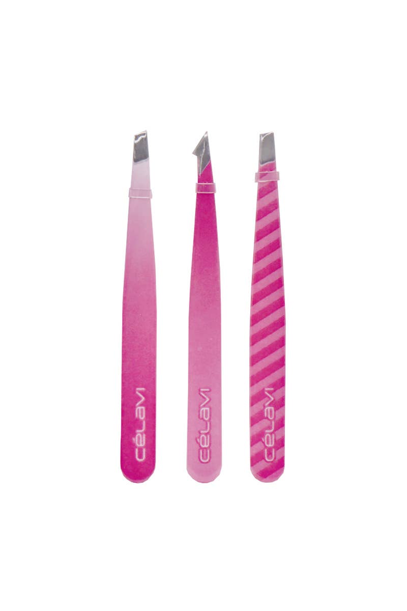Celavi 46326H Merry Vibes Only 3pc Precision Tweezers