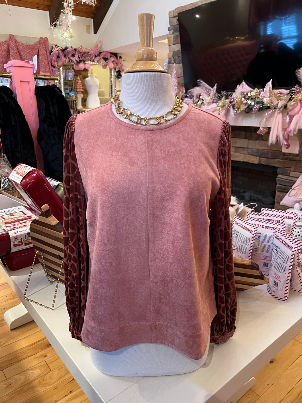 Mauve Ultra Suede Top