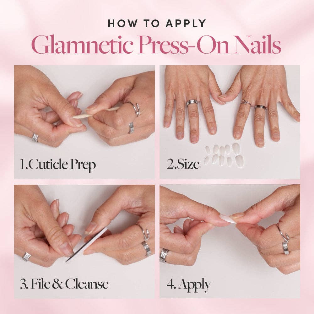 Ruby Slipper Press-On Nails | Short Almond Sparkle Red
