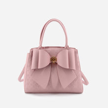 Load image into Gallery viewer, Cross Elegance Large Bow Vegan Leather Satchel Handbag
