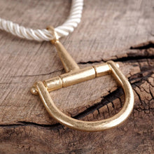 Load image into Gallery viewer, Horse Bit Pendant Statement Rope Necklace – Stable Gate
