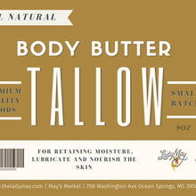 Load image into Gallery viewer, Tallow Body Butter, All Natural Grass Fed Beef Tallow Moisturizer with Vitamin E and Jojoba Oil
