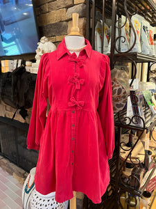 Cranberry Corduroy Dress