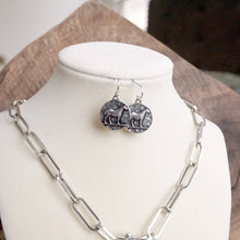 Load image into Gallery viewer, Equestrian Western Horse Coin Statement Necklace Set – Worn Silver Tone
