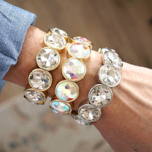 Load image into Gallery viewer, Crystal Stretch Bracelet – Gold Silver AB - Light Catcher
