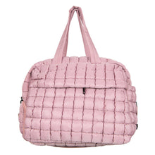 Load image into Gallery viewer, Mauve Quilted Duffel Weekender Bag for Women
