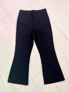 Black Pull On Cropped Flare Pant