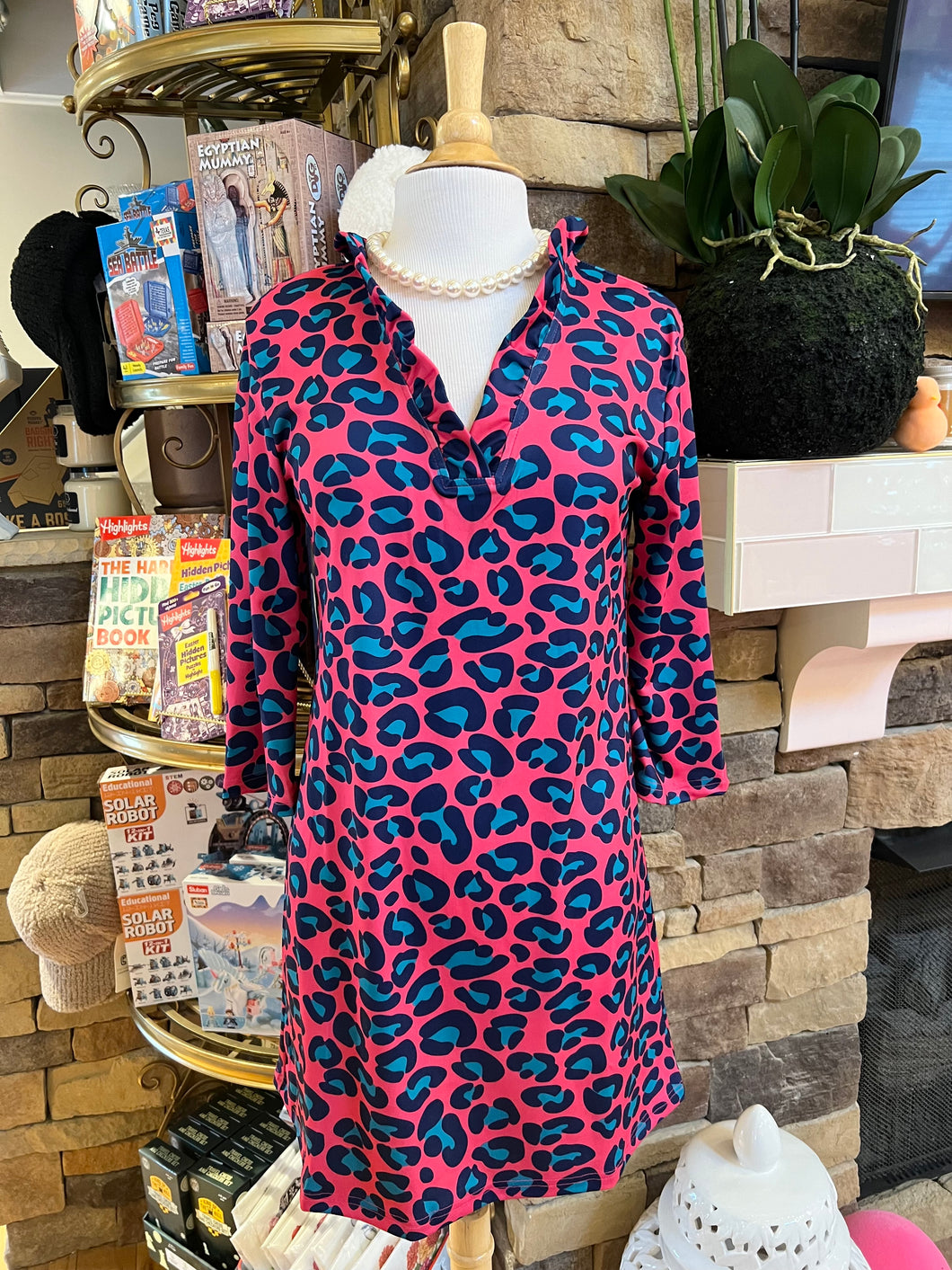 Hot Pink Animal Print Dress Sash&Bow Hot Pink Animal Print Dress Sash&Bow